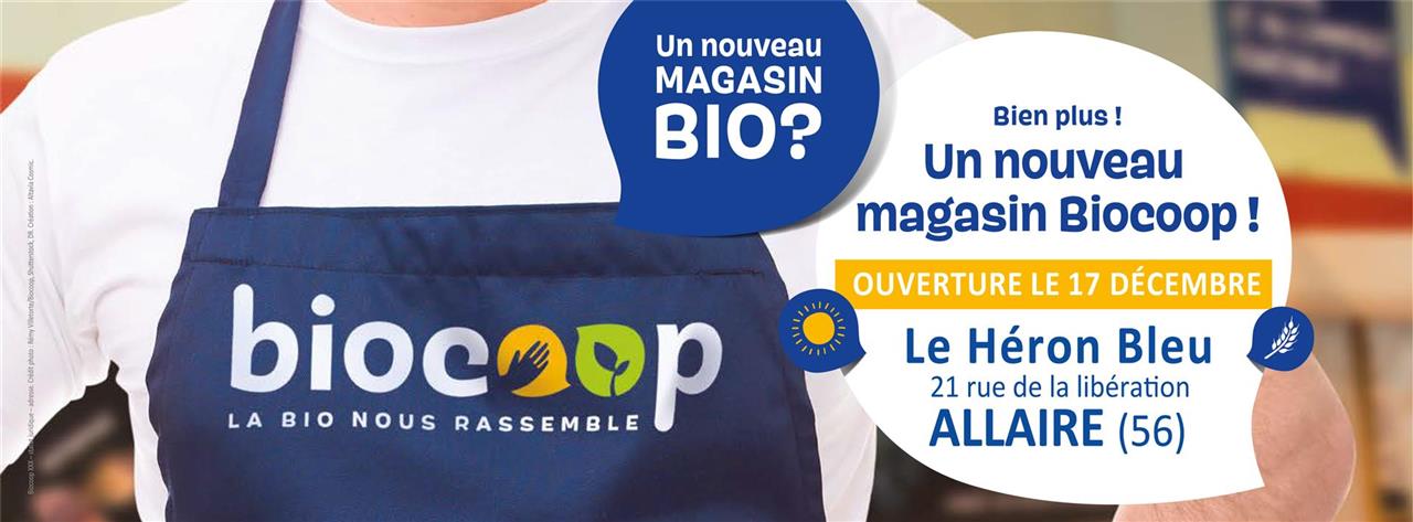 Ouverture nouveau magasin Biocoop Le Héron Bleu à Allaire 17 décembre 2021
